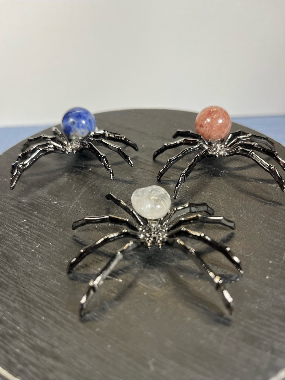 Spooky Gemstone Spiders-Clear Quartz, Sodalite, Strawberry Quartz-Choice of one